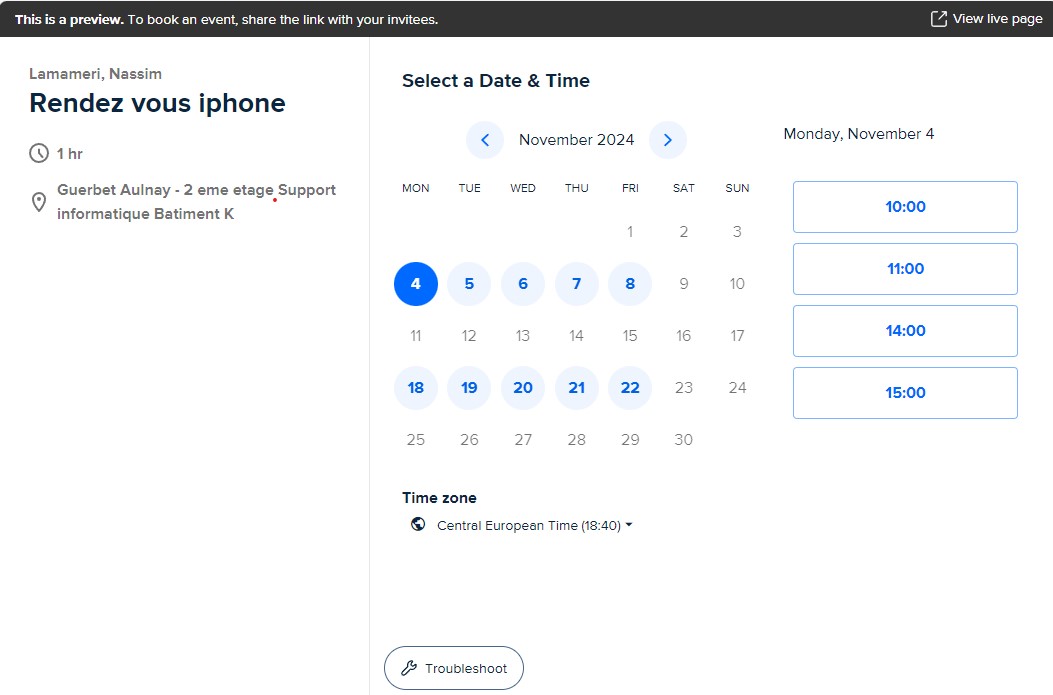 Calendly pour gestion des rendez-vous